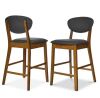 Set of 2 Modern Counter-Height Bar Stool Set W/ Upholstered Seat Cushion - Thumbnail 1
