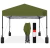 One-Person Setup Instant Pop Up Canopy w/ Case, 4 Weight Bags - 8x8ft - Thumbnail 1