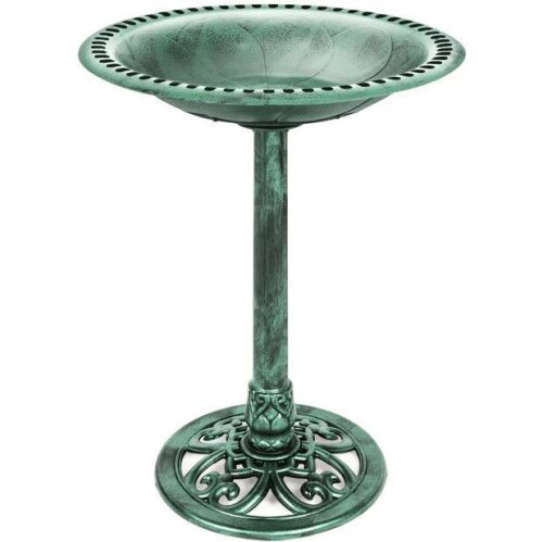 Vintage Outdoor Garden Bird Bath w/ Fleur-de-Lis Accents - Lot 709