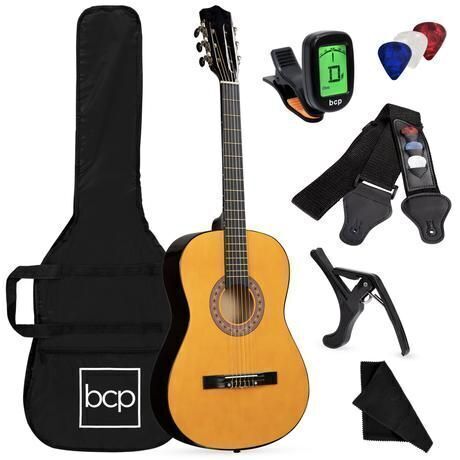 Beginner Acoustic Guitar Set w/ Case, Strap, Extra Strings - 38in - Lot 727