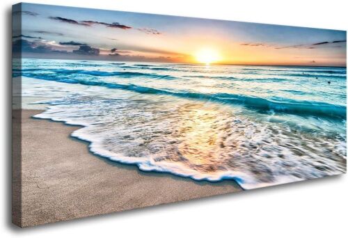 Beach Sunset Canvas Wall Art, 40 x 20 - Lot 759