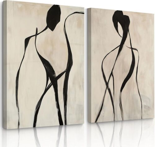 Minimalist Woman Line Wall Art, 16x24 Inch, Set of 2 - Lot 755