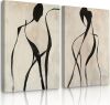 Minimalist Woman Line Wall Art, 16x24 Inch, Set of 2 - Thumbnail 1