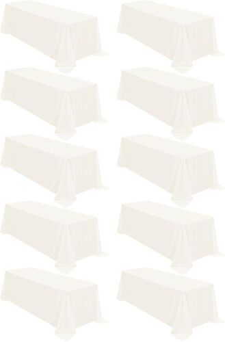Ivory Polyester Table Cloth, 90" x 156", 10 Pack - Lot 565