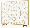 Kingson Single Panel Wrought Iron Fireplace Screen, 38" x 31" - Thumbnail 1