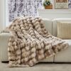Fuzzysense Faux Fur Throw Blanket, 50" x 60" - Thumbnail 1