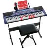 61-Key Beginners Electronic Keyboard Piano Set w/ Lighted Keys, Headphones - Thumbnail 1