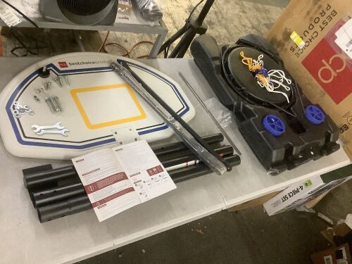 Kids Height-Adjustable Basketball Hoop, Portable Backboard System w/ Wheels - Missing Some Hardware - Lot 218