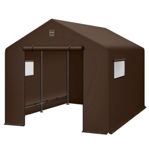 Outdoor Fabric Storage Shed w/ Metal Frame, Dual Zipper Doors - 10x8ft - Lot 92