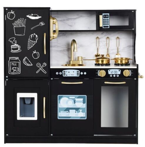 Pretend Play Kitchen Wooden Toy Set for Kids with 11 Accessories - Lot 120