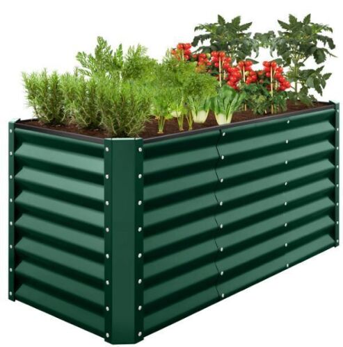 Outdoor Raised Metal Garden Bed for Vegetables, Flowers, Herbs - 4x2x2ft - Lot 112