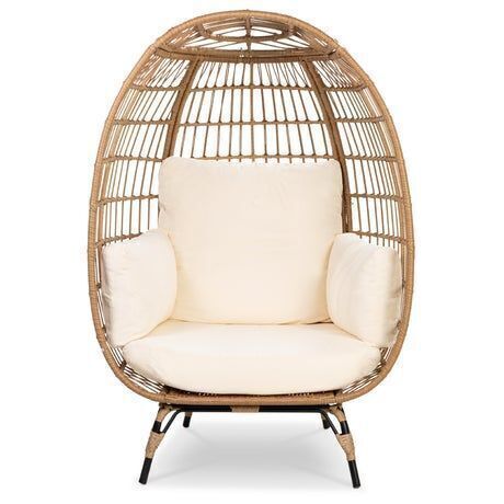 Wicker Egg Chair Oversized Indoor Outdoor Patio Lounger - Lot 26