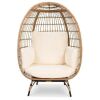 Wicker Egg Chair Oversized Indoor Outdoor Patio Lounger - Thumbnail 1