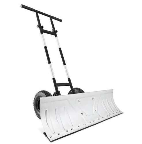 Galvanized Blade 2-Wheel Snow Pusher w/ Adjustable Handle - 36in - Lot 131