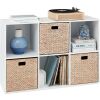 6-Cube Bookshelf, 13.5in Storage Display w/ Removable Panels, Customizable - Thumbnail 1