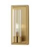 Lot of (2) Home Decorators Collection Closmere 5 in. 1-Light Brushed Gold Mid-Century Modern Wall Sconce with Clear Glass Shade - Thumbnail 5