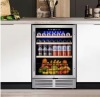 Tittla 24 in. Single Zone 220 Plus Cans Beverage Refrigerator in Silver with 2-Different Door Handle Built-in Beverage Cooler - Thumbnail 1
