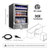 Tittla 24 in. Single Zone 220 Plus Cans Beverage Refrigerator in Silver with 2-Different Door Handle Built-in Beverage Cooler - Thumbnail 2