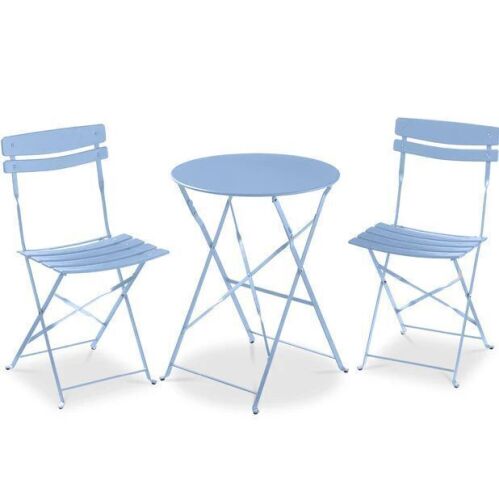 3-Piece Small Folding Patio Bistro Set w/ 2 Chairs - Lot 135