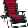Oversized Padded Zero Gravity Chair, Folding Recliner w/ Headrest, Side Tray - Thumbnail 1