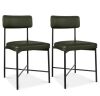 Dining Chair Set of 2, Faux Leather, Standard Height, Metal Frame - Thumbnail 1