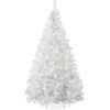6' Pre-Lit Hinged Artificial White Pine Christmas Tree w/ Lights, Metal Stand - Thumbnail 1