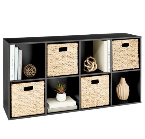 8-Cube Bookshelf, 13.5in Storage Display w/ Removable Panels, Customizable - Lot 898