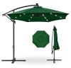 Solar LED Offset Hanging Patio Umbrella w/ Crank Tilt Adjustment - 10ft - Thumbnail 1