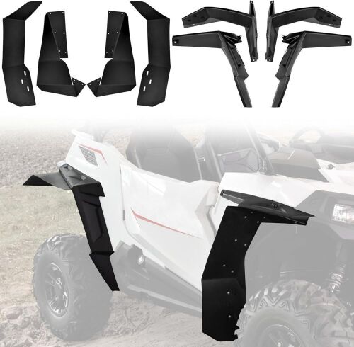 SAUTVS Front & Rear Fender Flares and XXL Mud Flaps Kit for Polaris RZR 900 14-23 - Lot 353