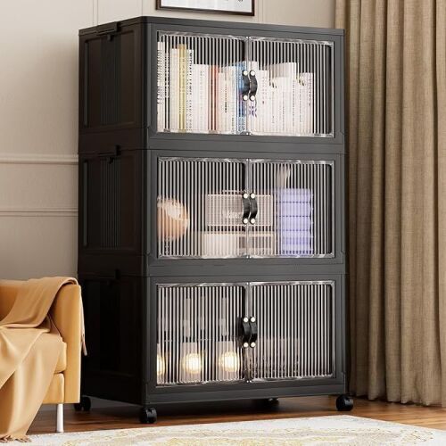 50QT Plastic Stackable Storage Bins with Lids, 3 Pack - Lot 361