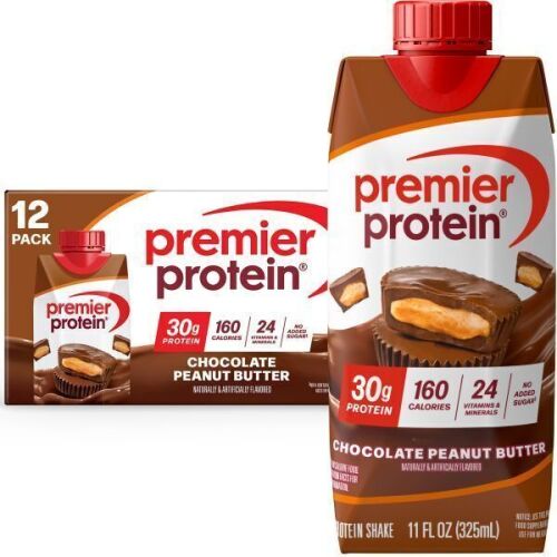 Premier Protein Shake Chocolate PB 12PK, Best By 12/27/2026 - Lot 665