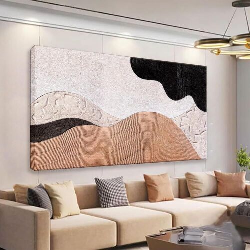 Brown Abstract Wall Art, 24" x 48" - Lot 572