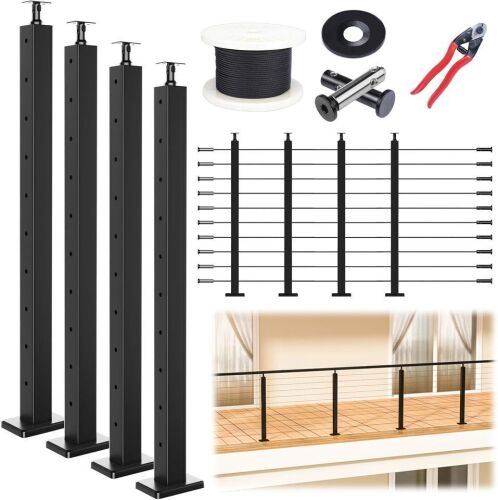 15-20FT Modular Black Cable Railing Kit 36 Inch - Lot 185