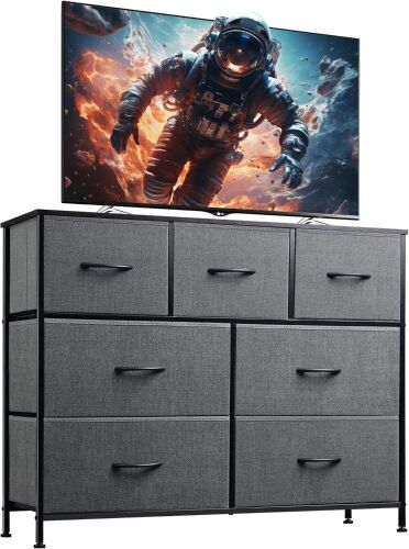 WLIVE 7 Drawer Dresser with Metal Frame and Wood Top - Lot 382