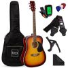 41in Acoustic Guitar Starter Kit w/ Digital Tuner, Padded Case, Picks, Strap - Thumbnail 1