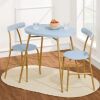 3-Piece Oval Dining Table Set, Small Kitchen Set w/ 2 Chairs - Thumbnail 1