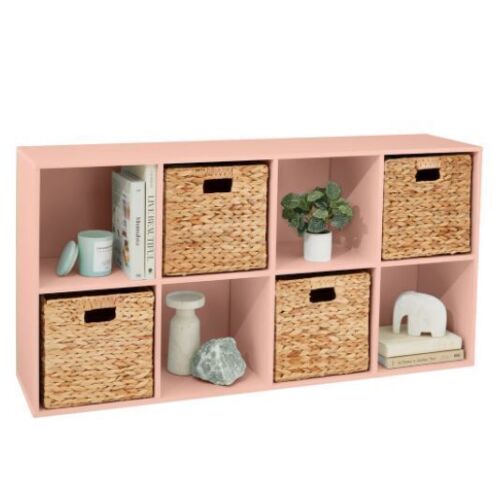 8-Cube Bookshelf, 11in Storage Display w/ Removable Panels, Customizable - Lot 289