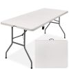 Portable Folding Plastic Dining Table w/ Handle, Lock - 6ft - Thumbnail 1
