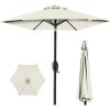 Outdoor Market Patio Umbrella w/ Push Button Tilt, Crank Lift - 7.5ft - Thumbnail 1