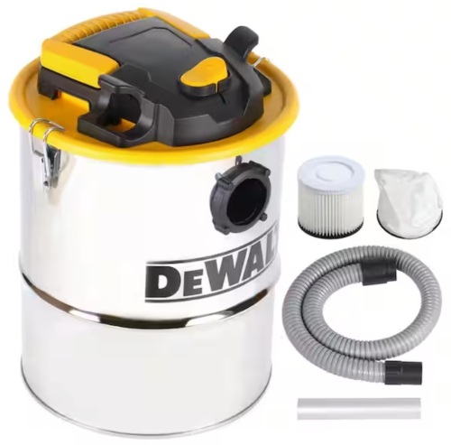 DeWalt 4 Gal. Stainless Steel Ash Vacuum for Dry Pickup - Torn Filter Bag SEE PICS - Lot 982JF