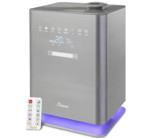 Crane 1.2 Gal. Warm & Cool Mist Top Fill Humidifier with Remote for Medium to Large Rooms up to 500 sq. ft - Lot 986JF