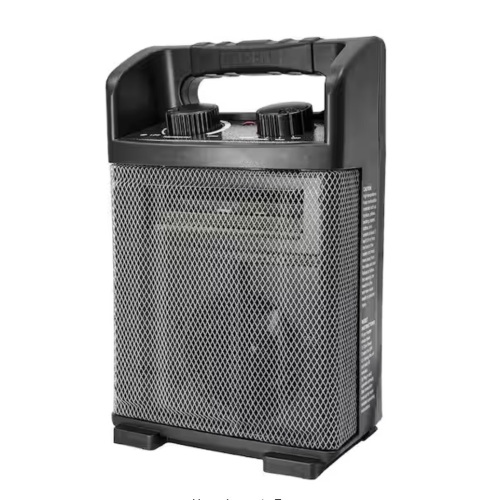 Edendirect 1500-Watt 14 in. Electric Forced Convection Fan Space Heater with Thermostat, Tip-Over Proection, Cool Touch, Black - Lot 979JF