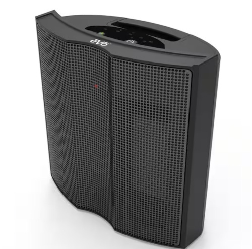 Evo 1500W 10 in. Twin Ceramic Electric Fan Heater with 5 Heat Settings, Cutoff Switch and Auto Overheat Shut-Off in Black - Lot 976JF