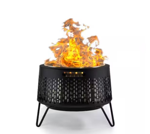 Tiki 20 in. Smokeless Wood Burning Huddle Fire Pit with Stand, Removable Ash Pan and Weather Resistant Cover - Lot 53JF