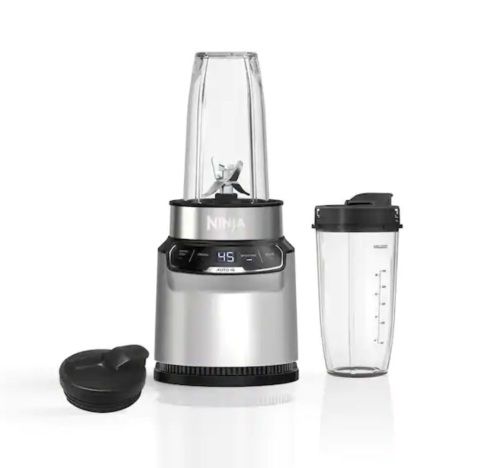Ninja Nutri Blender Pro Silver 24 oz. with 2 Speed Auto iQ, 1100 Peak Watt, Dishwasher Safe Parts & On the Go Personal Blender - Lot 945JF