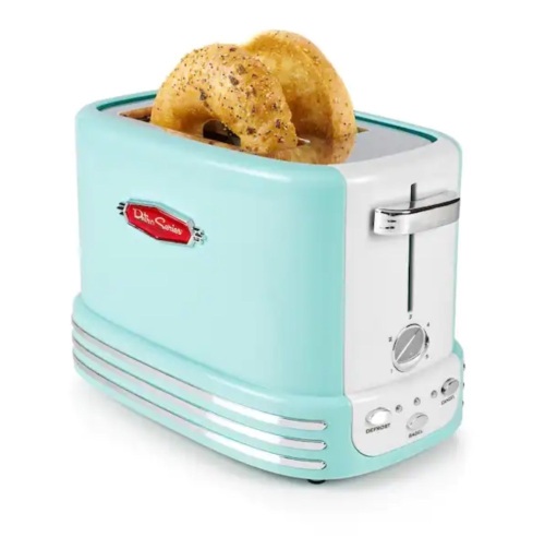 Nostalgia Retro 900 W 2-Slice Aqua Wide Slot Bagel Toaster - Lot 918JF