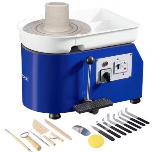 Vevor 11 in. Pottery Wheel 350-Watt Clay Spinner Wheel for Pottery with Foot Pedal and Detachable Basin - Lot 25JF