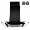 ADKY 36 in. 343 CFM Convertible island Mount Range Hood in Black Painted Stainless Steel with Glass and Carbon Filters - Thumbnail 1