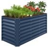 Outdoor Raised Metal Garden Bed for Vegetables, Flowers, Herbs - 4x2x2ft - Thumbnail 1