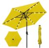 Outdoor Solar Patio Umbrella w/ Push Button Tilt, Crank Lift - 7.5ft - Thumbnail 1